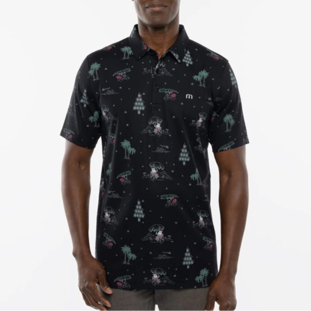 TRAVISMATHEW MEN'S CALIFORNIA CHRISTMAS PERFORMANCE GOLF POLO M